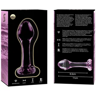 Plug anal verre transparent borosilicate, coloris Rose, autre vue 4