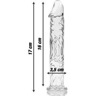Gode verre borosilicate transparent texturé spiral, coloris Transparent, autre vue 5