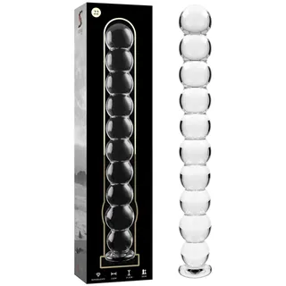 Gode en Verre Borosilicate modèle 22 Nebula Series By Ibiza - avec son échelle de taille - Transparent