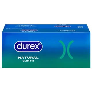 Face avant de la boîte Durex Natural Slim Fit de 144 préservatifs