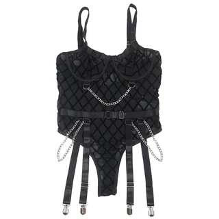 Body Chaînes Porte-jarretelles noir Subblime - vue de profil