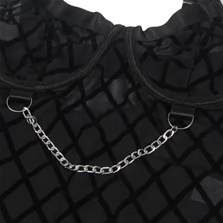 Body Chaînes Porte-jarretelles noir Subblime - détail de la texture