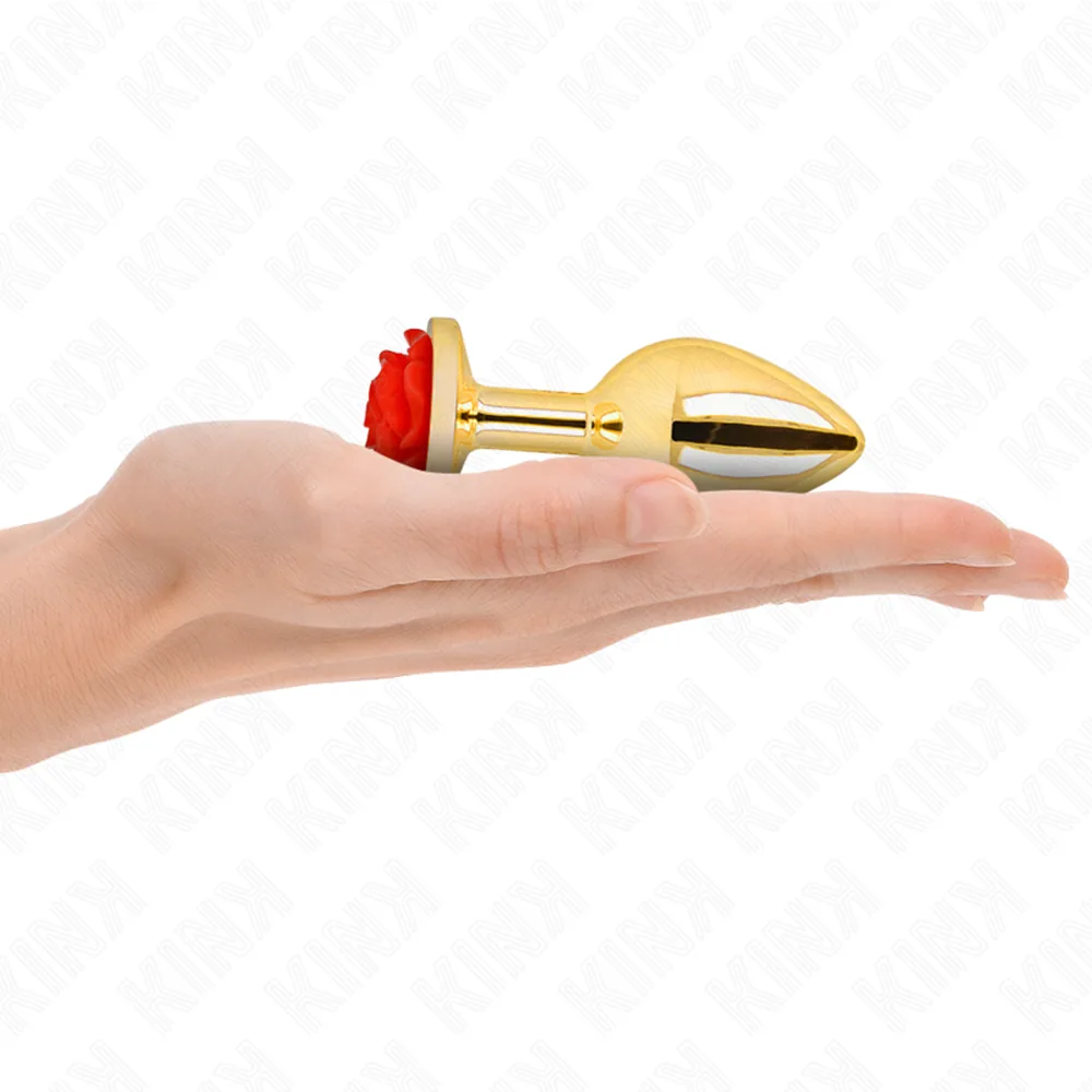 Plug Anal rose rouge taille Kink - avec sa base