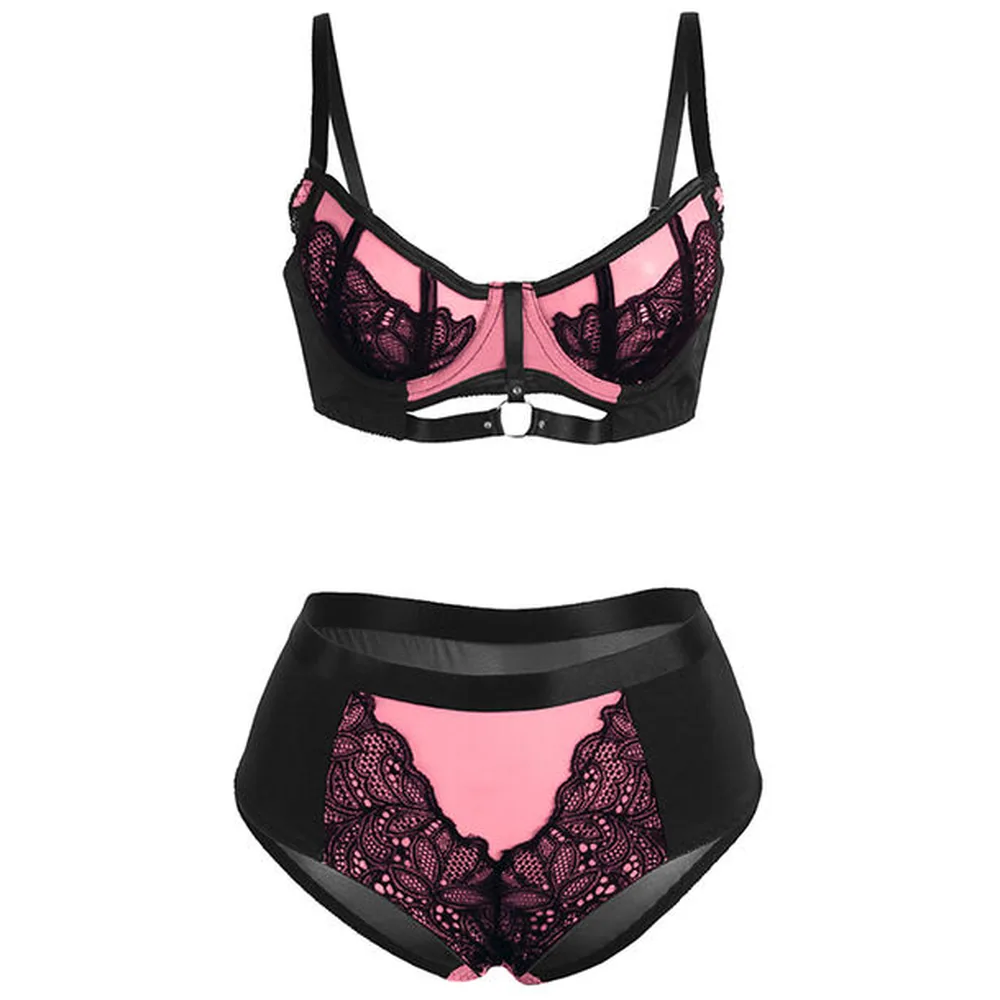 Ensemble Soutien-gorge Cuir Verni Zip Subblime
