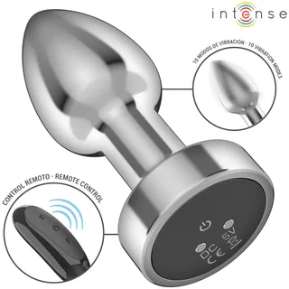 Plug anal métal argenté vibrant, format court 7,4 cm, coloris Gris, autre vue 4