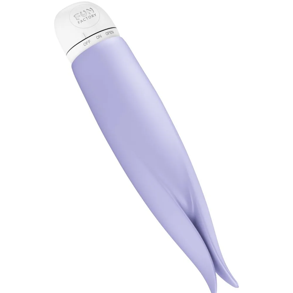 Vibromasseur silicone lavande, forme effilée, 16 cm, autre vue 3