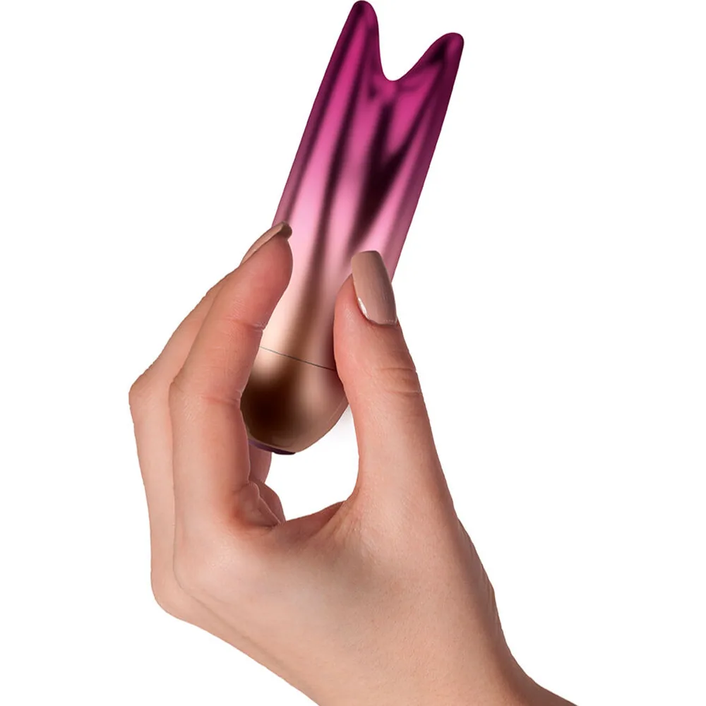 Vibrateur bullet dégradé rose-magenta, pointes effilées, autre vue 3