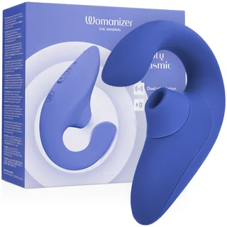 Womanizer Blend bleu vif devant sa boîte