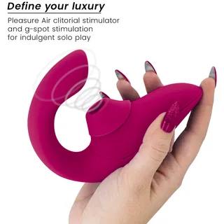 Womanizer Blend fuchsia en main, embout Pleasure Air