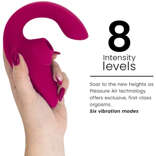 Womanizer Blend fuchsia en main, 8 niveaux d'intensité