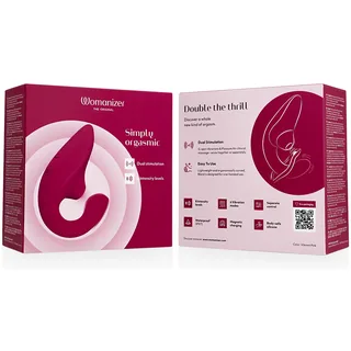 Boîte du Womanizer Blend fuchsia, face et dos