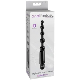 Chaîne de perles anales silicone noir, vibrante, autre vue 2