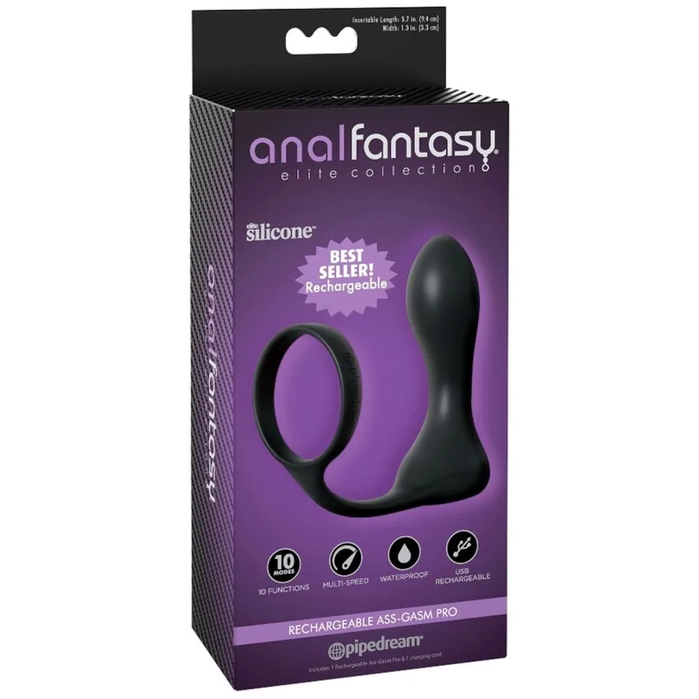 Plug anal noir en silicone avec anneau intégré, forme ergonomique et arrondie, fond blanc
